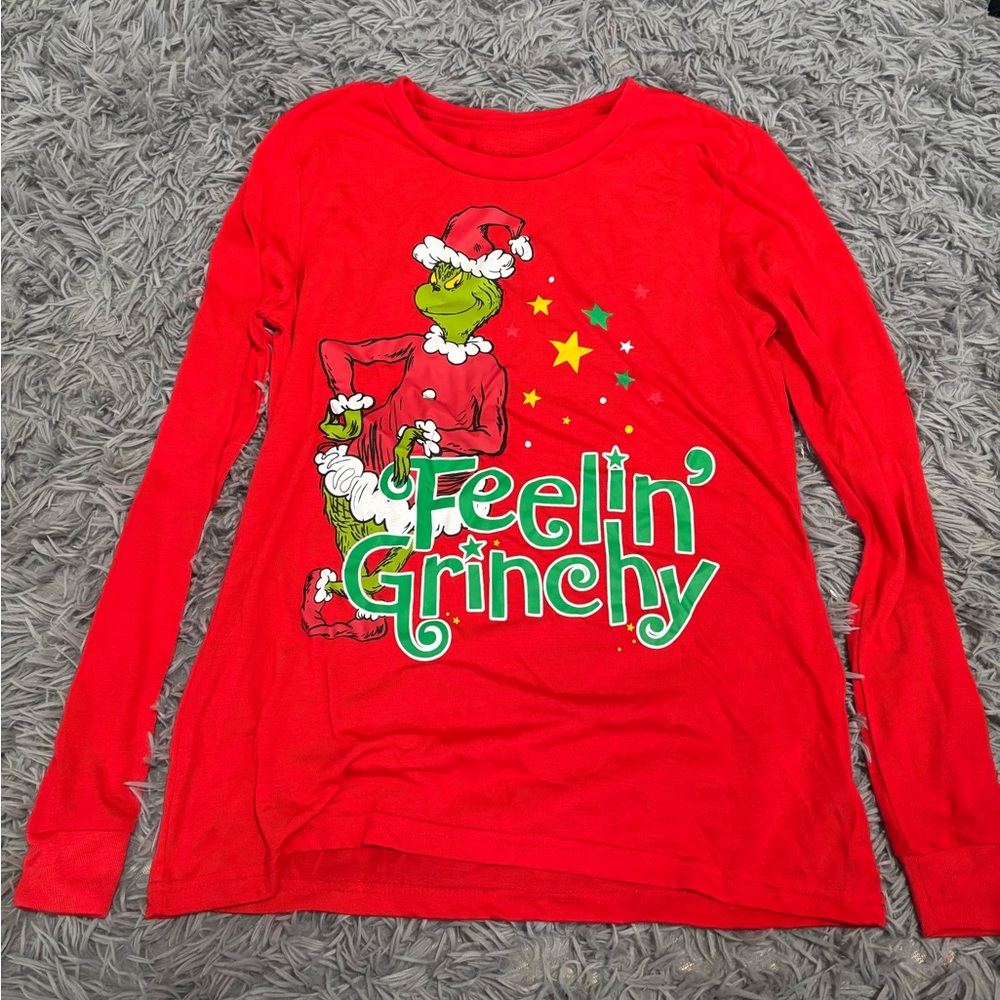 Red Grinch Christmas Long Sleeve Shirt